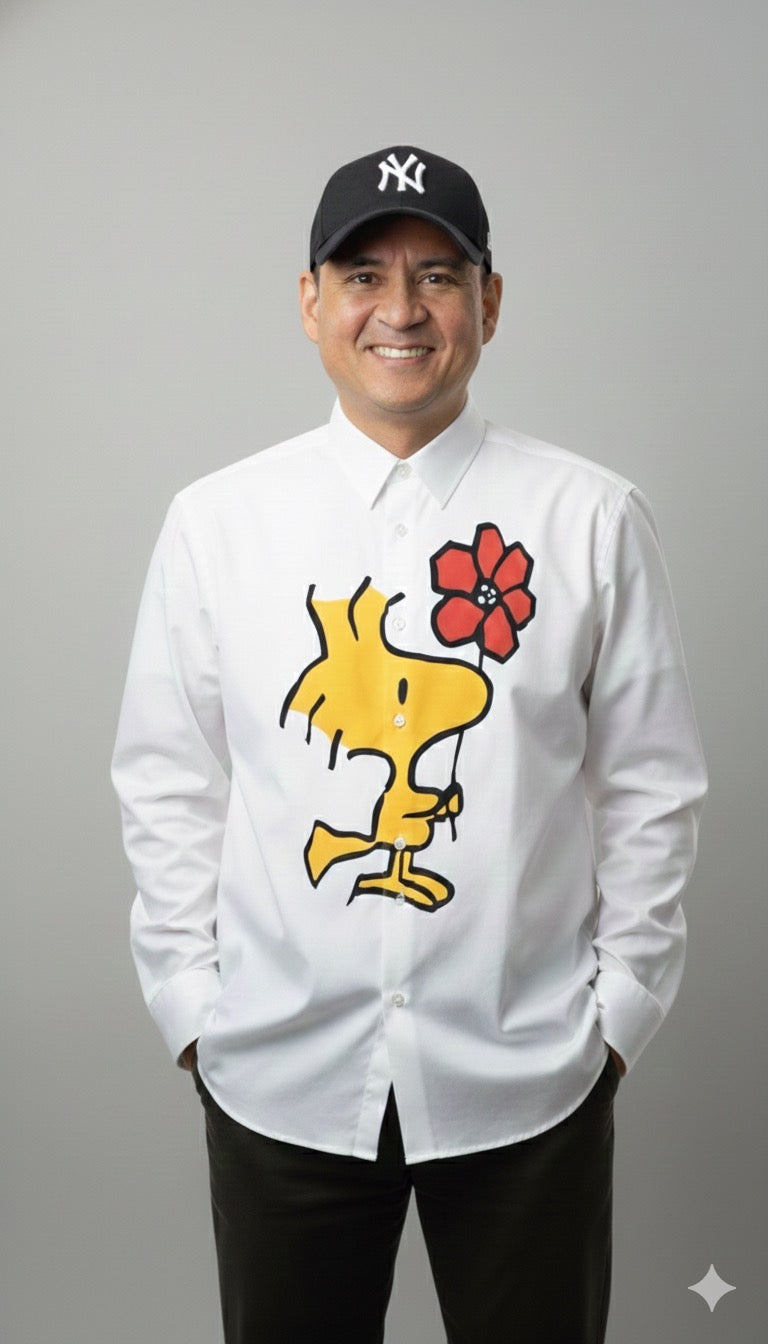 CAMISA CARICATURA Y FLOR