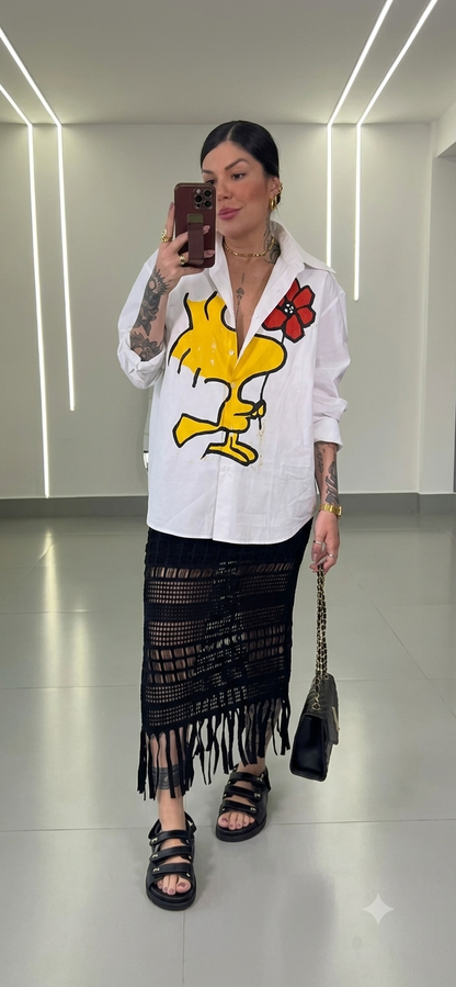 CAMISA CARICATURA Y FLOR
