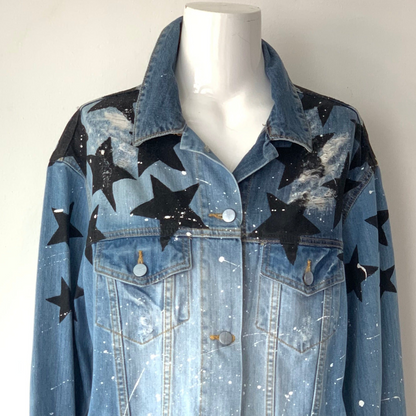 DENIM JACKET BLACK STAR