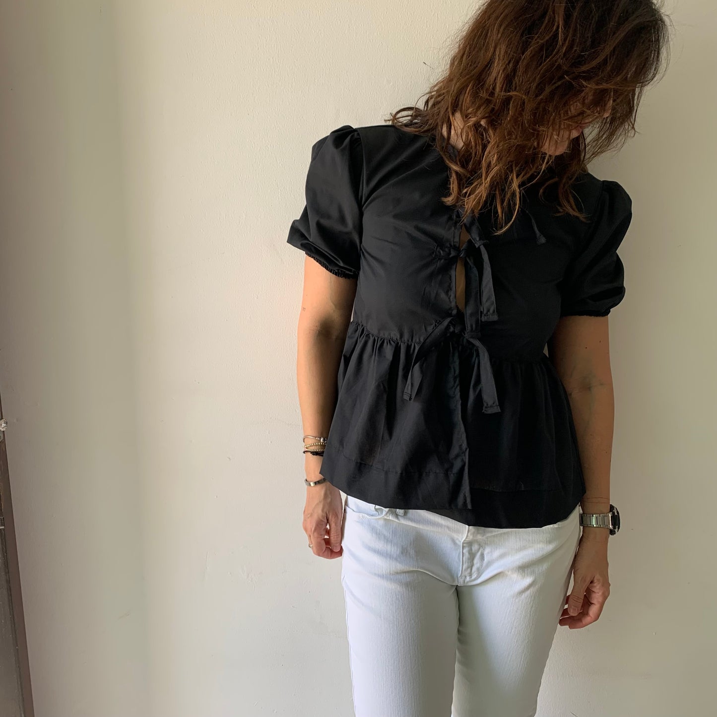 Blusa pepplum lazos