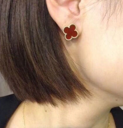 Aretes Flor Roja