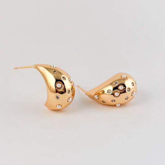 Aretes Bottega White Stones